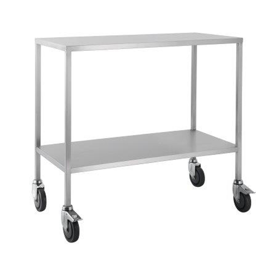 Pacific Medical Stainless Steel Trolley Single No Rail On Top 600mm Wide