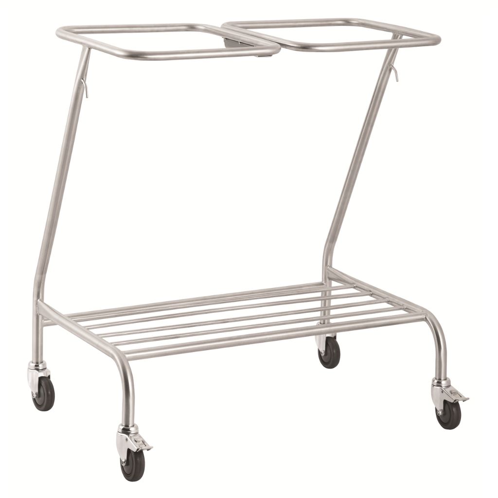 Pacific Medical Stainless Steel Double Linen Trolley