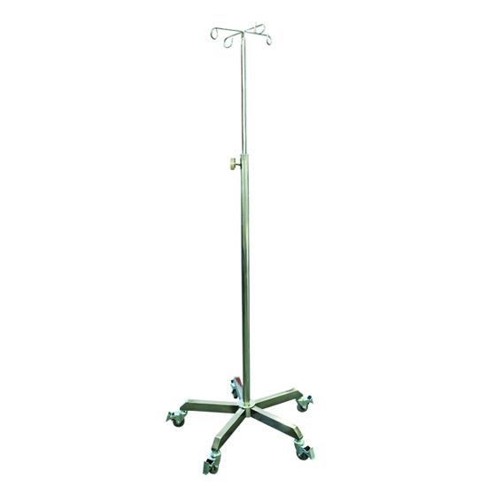 Pacific Medical 4 Hook Stainless Steel IV Pole