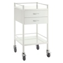 Pacific Medical Powder Coated Steel Trolley Single 2 Drawer