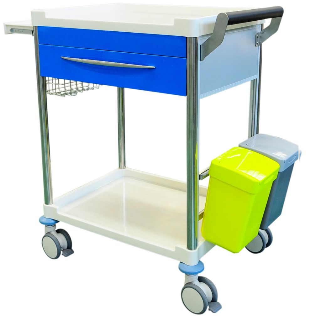 Pacific Medical Treatment Trolley 1 Drawer Blue