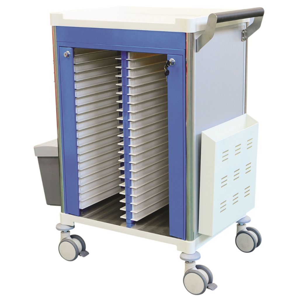 Pacific Medical Medical Records Trolley No Drawer Blue