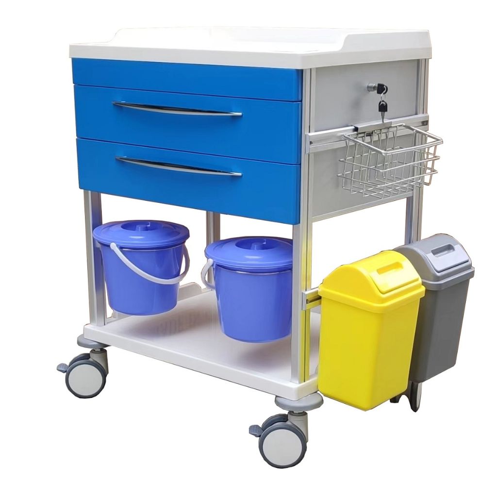 Pacific Medical Dressing Change Trolley 2 Drawer Blue
