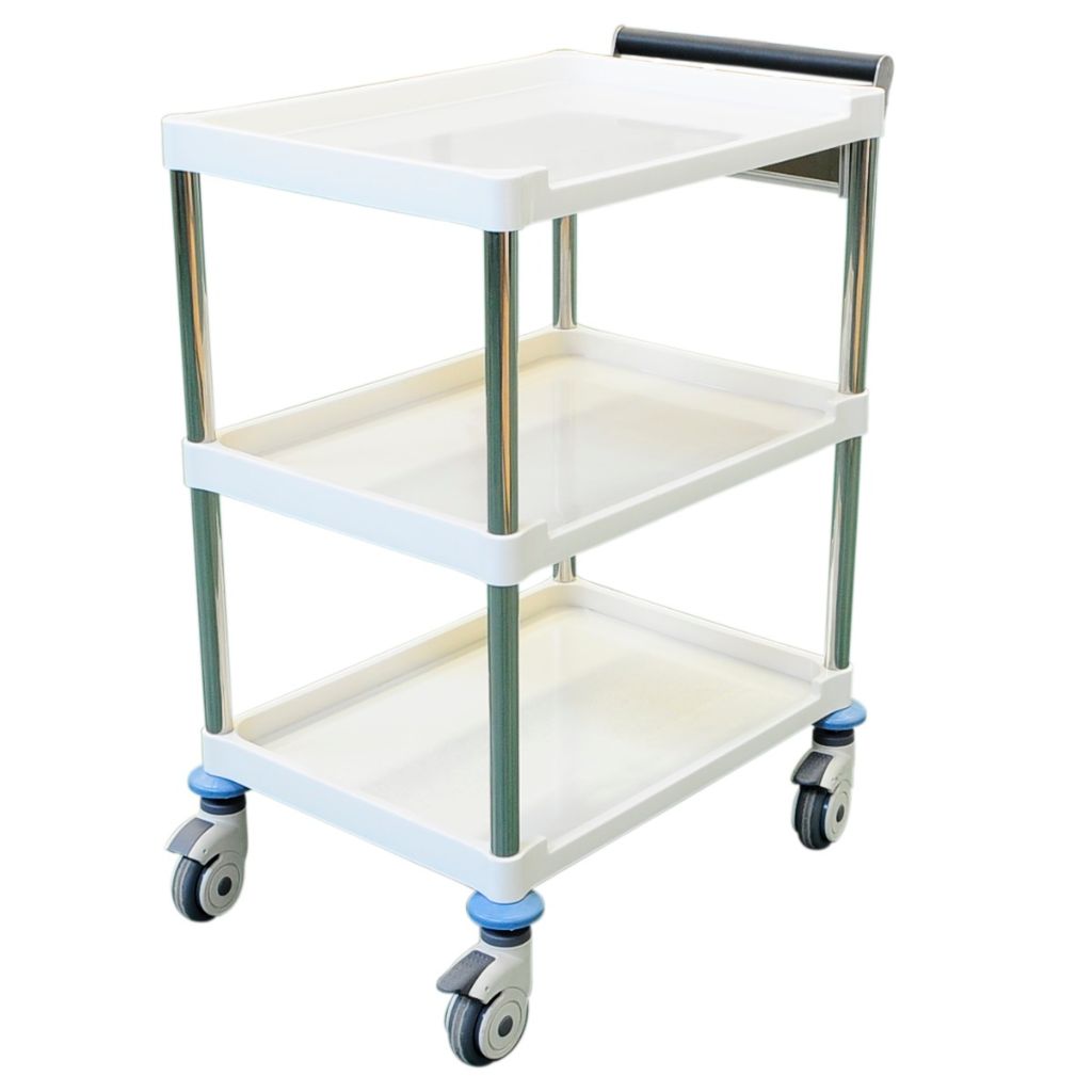 Pacific Medical Instrument Trolley 1 Shelf White