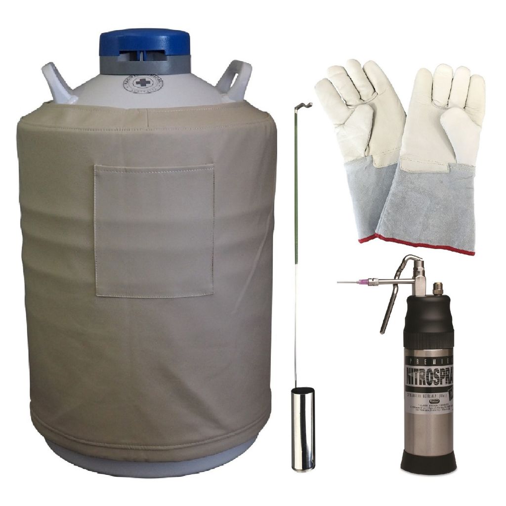 Pacific Medical Cryotherapy Package Includes Nitrospray 300ml, Dewar 20 Litre & Gloves
