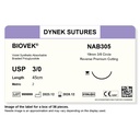 Dynek Biovek Synthetic Absorbable 3/0x45cm On 19mm 3/8 Dyed Violet Sutures Box Of 36
