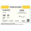 Dynek Surgical Catgut Plain Gut Natural Absorbable 4/0x50cm On 16mm 3/8 Sutures PG404 Box Of 36