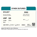 Dynek Dyloc Synthetic Non Absorbable 5/0x45cm On 12mm 3/8 Sutures D502 Box Of 36