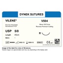 Dynek Vilene Blue Synthetic Non Absorbable 5/0x45cm On 16mm 3/8 Sutures V504 Box Of 36