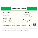 Dynek Nylene Blue Synthetic Non Absorbable 5/0x45cm On 19mm 3/8 Sutures N505 Box Of 36