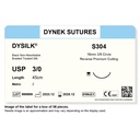 Dynek Dysilk Black Natural Non Absorbable 3/0x45cm On 16mm 3/8 Sutures S304 Box Of 36