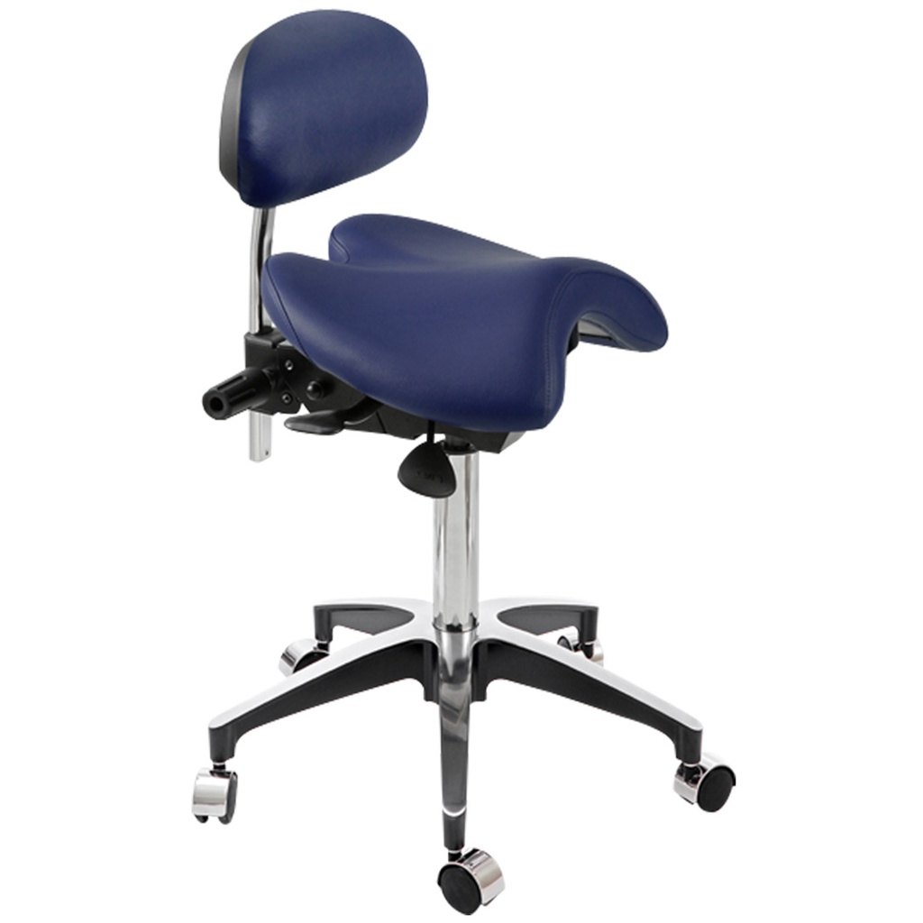 Winbex Kimi Saddle Seat Stool With Back Navy Blue