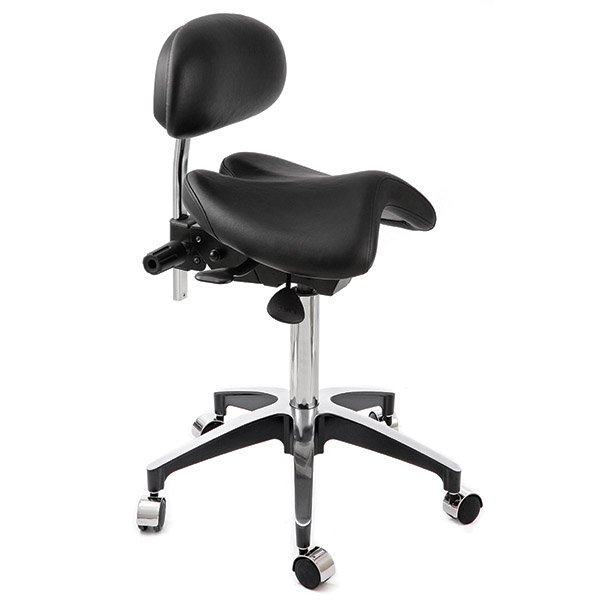 Winbex Kimi Saddle Seat Stool With Back Black