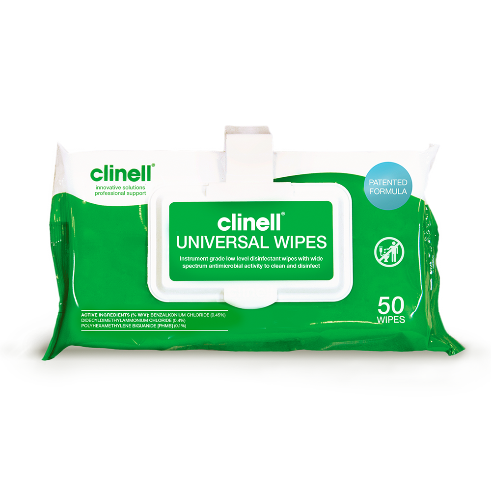 Clinell Universal Wipes Clip Pack Of 50