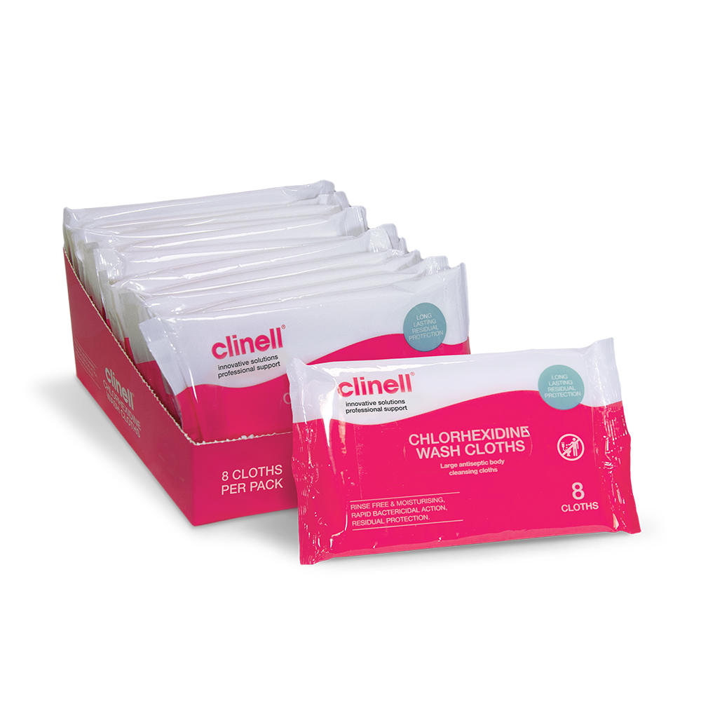 Clinell Chlorhexidine Wash Cloths Pack Of 8
