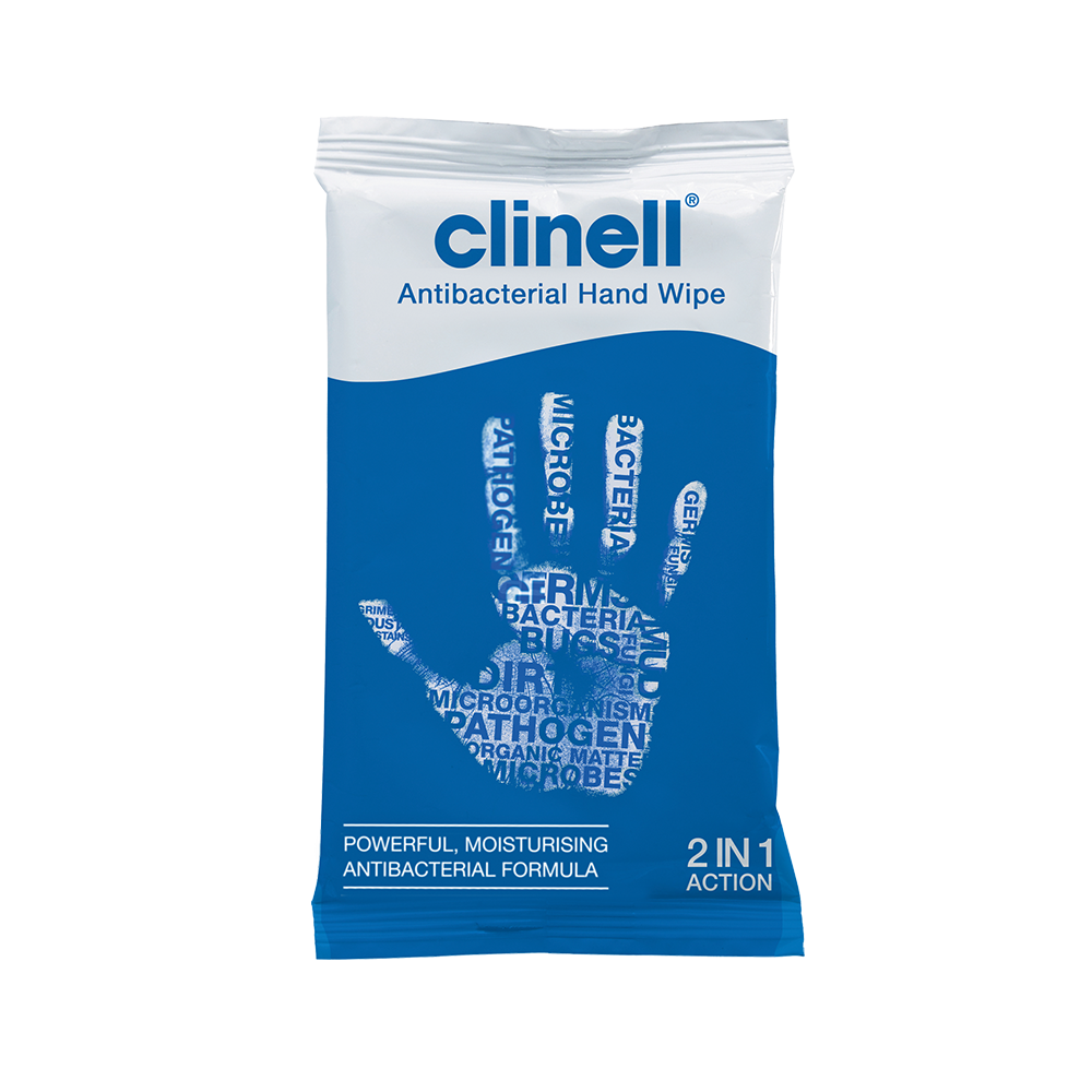 Clinell Antibacterial Handwipes Singles Pack of 100