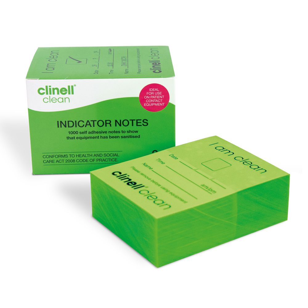 Clinell Clean Indicator Notes Green Pack Of 4 x 250 Sheet Notepads