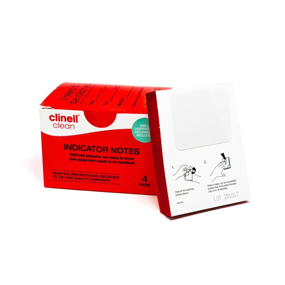 Clinell Clean Indicator Notes Red Pack Of 4 x 250 Sheet Notepads