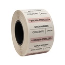 Printex Steam Process Indicator Double Adhesive Batch Labels White Roll Of 700 Labels