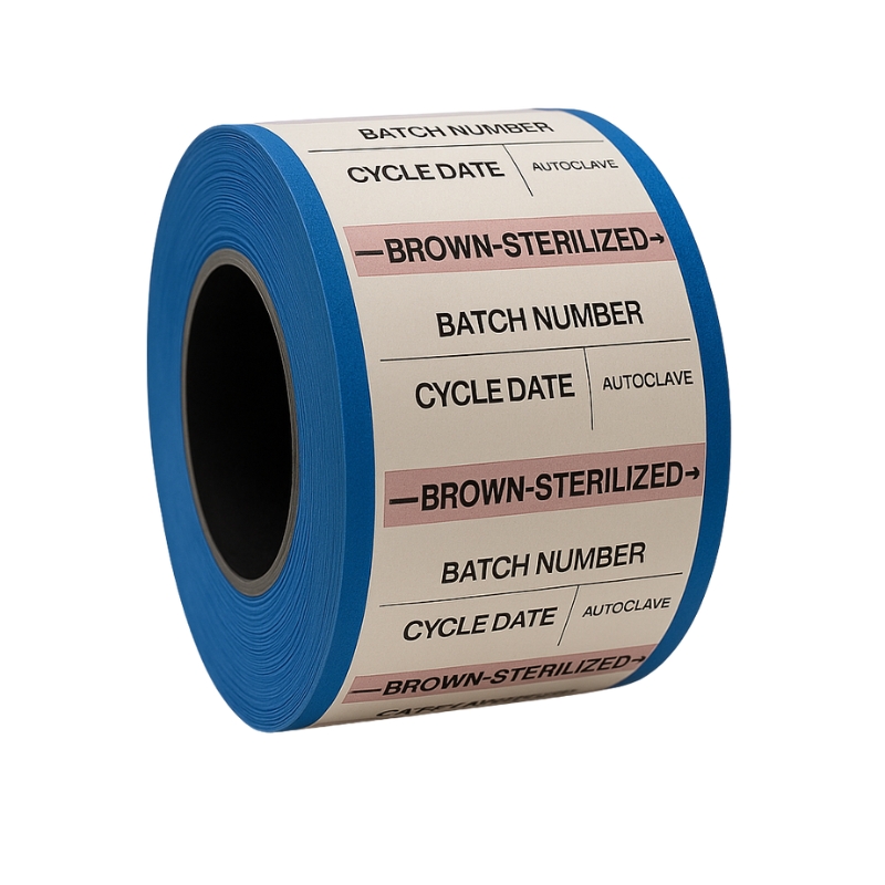 Printex Steam Process Indicator Double Adhesive Batch Labels Blue Roll Of 700 Labels