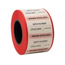 Printex Steam Process Indicator Double Adhesive Batch Labels Red Roll Of 700 Labels
