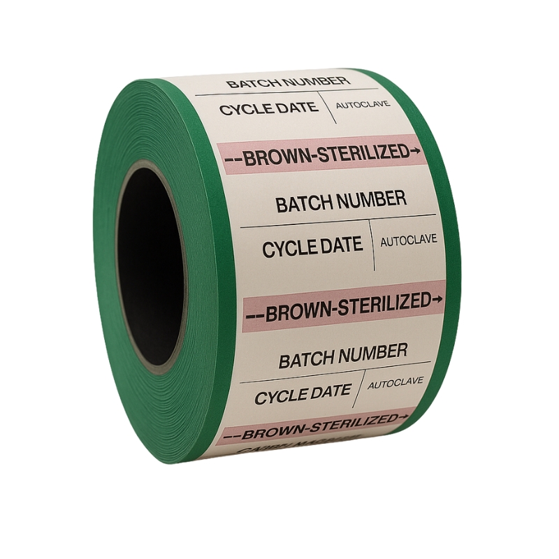 Printex Steam Process Indicator Double Adhesive Batch Labels Green Roll Of 700 Labels