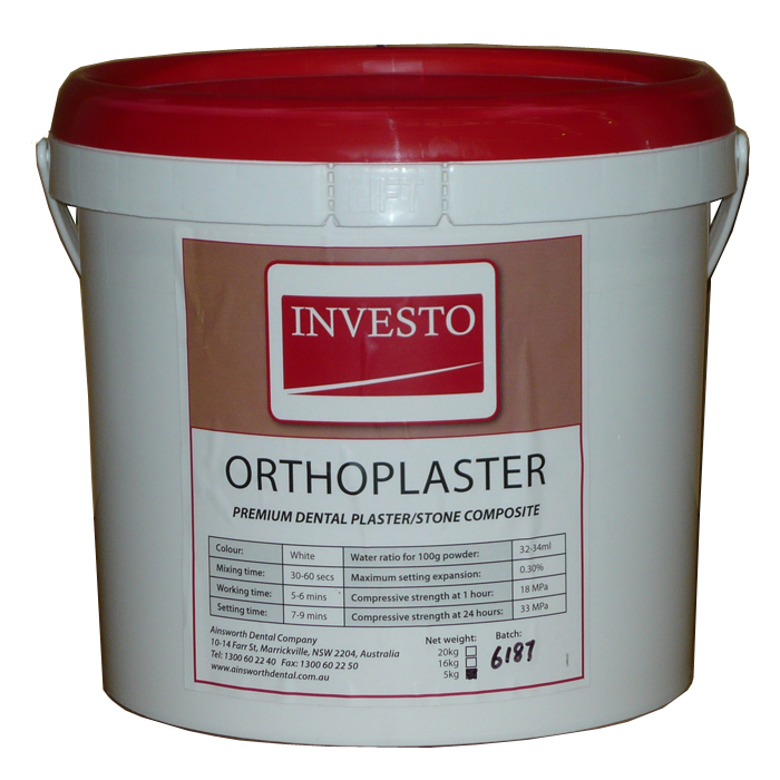 Ainsworth Investo Orthodontic Plaster 5kg Pail