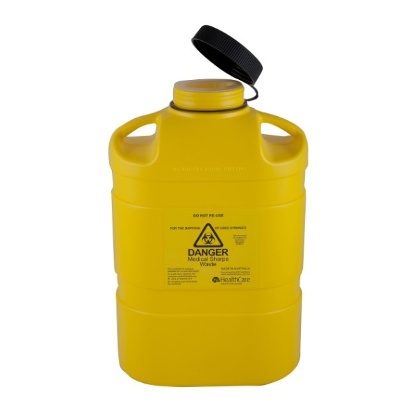 FitTank Sharps Container Screw Top With Oval Insert 8 Litre