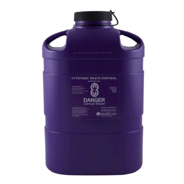 FitTank Cytotoxic Sharps Container Screw Top With Insert 8 Litre