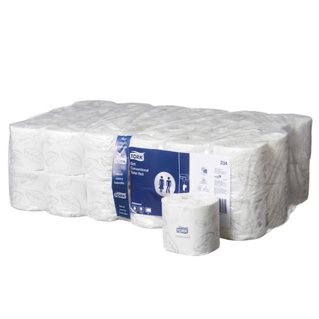 Tork Soft Conventional Toilet Rolls 2 Ply 400 Sheets 234 Carton of 48