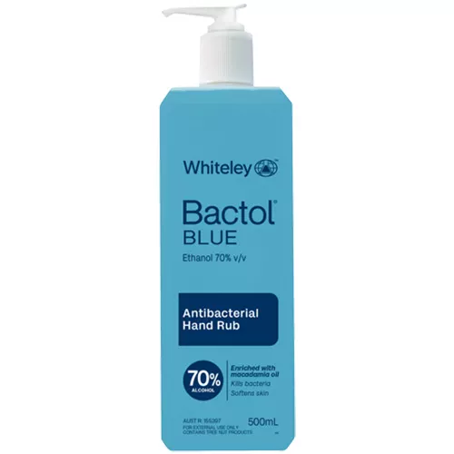 Whiteley Bactol Blue Antibacterial Hand Rub 500ml 