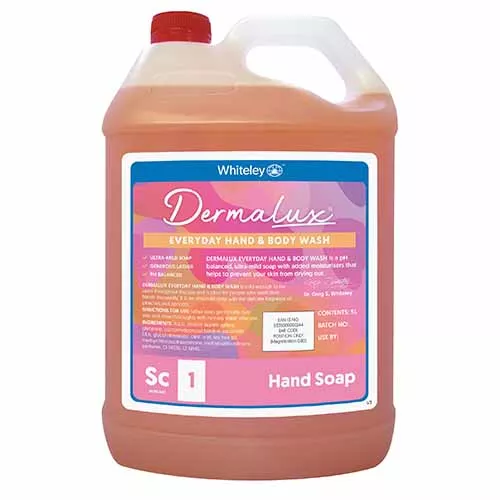 Whiteley Dermalux Everyday Hand And Body Wash Ultra Mild Soap 5 Litres