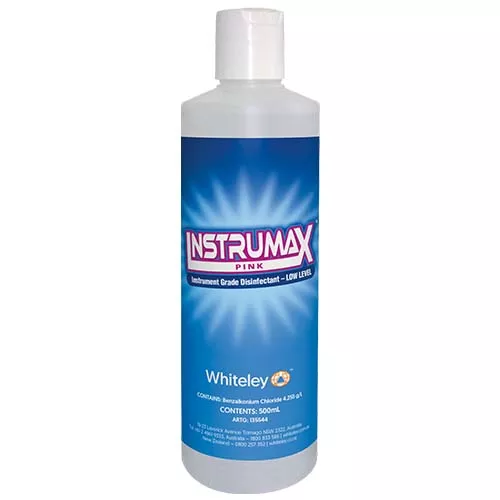 Whiteley Instrumax Pink Instrument Grade Disinfectant Low Level Squeeze 500ml