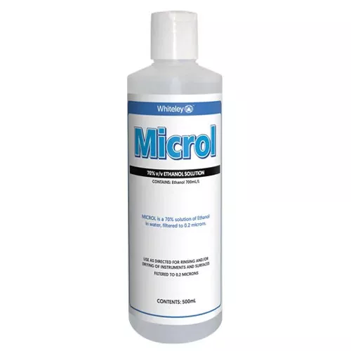 Whiteley Microl 70% Ethanol Solution Filtered To 0.2 Microns 500ml