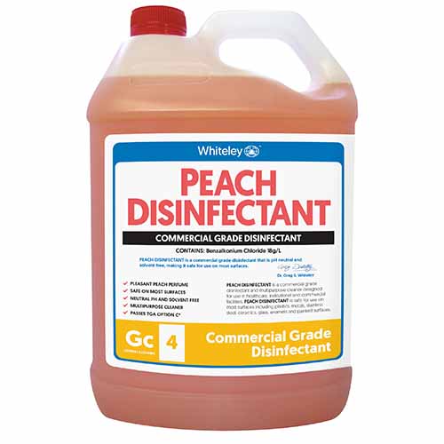 Whiteley Peach Disinfectant Commercial Grade 5 Litres