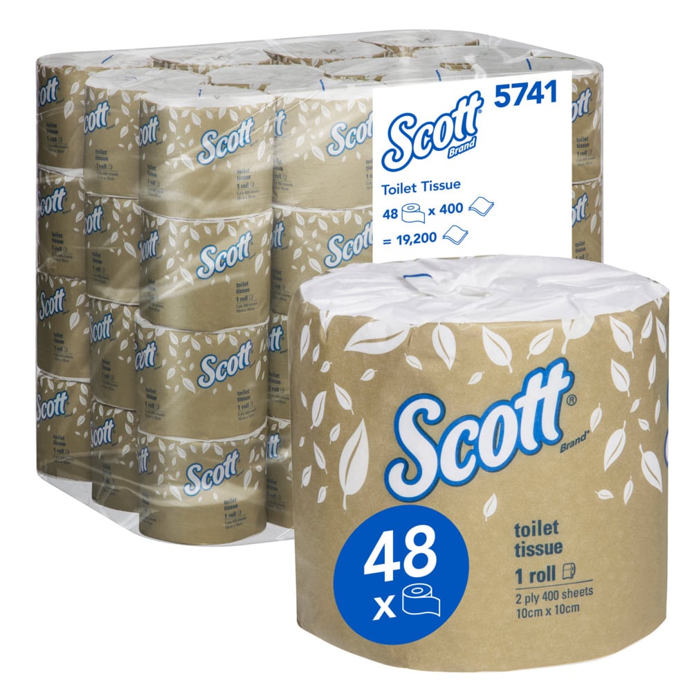 Scott Toilet Tissue 2 Ply 400 Sheets Rolls KC5741 Carton Of 48 Rolls