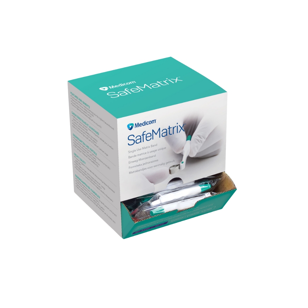 Medicom SafeMatrix Band Straight Narrow 4.5mm Green Box Of 50