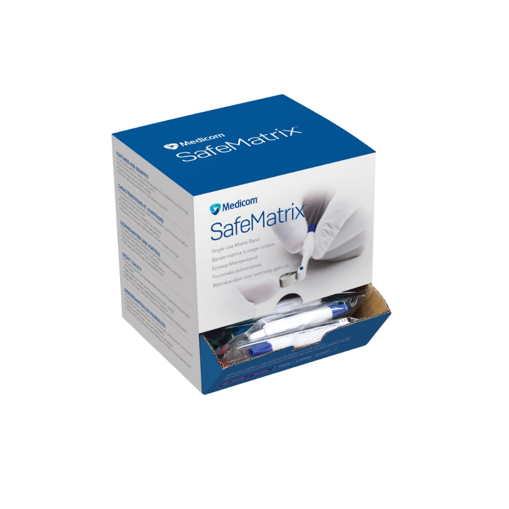 Medicom SafeMatrix Band Straight Wide 6mm Blue Box Of 50