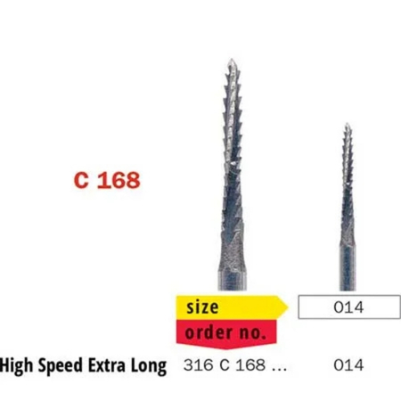 Diaswiss FG Tungsten Carbide Surgical Bone Cutter X-Long Burs 316C 168 014 Pack Of 5