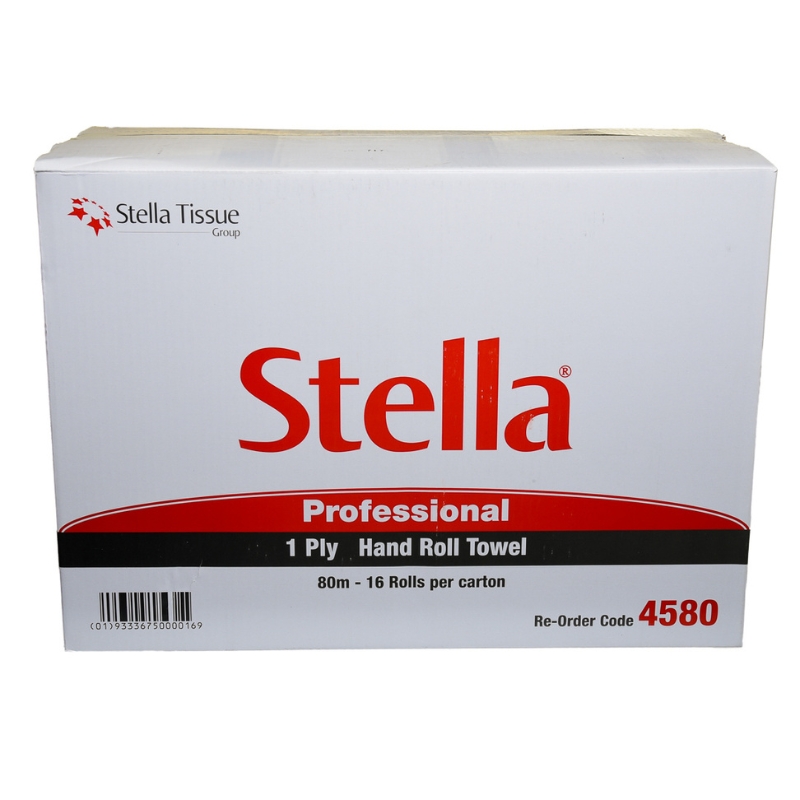 Stella Professional 1 Ply Virgin Unwrapped Non Perforated 80m Roll Towel 4580 Carton Of 16