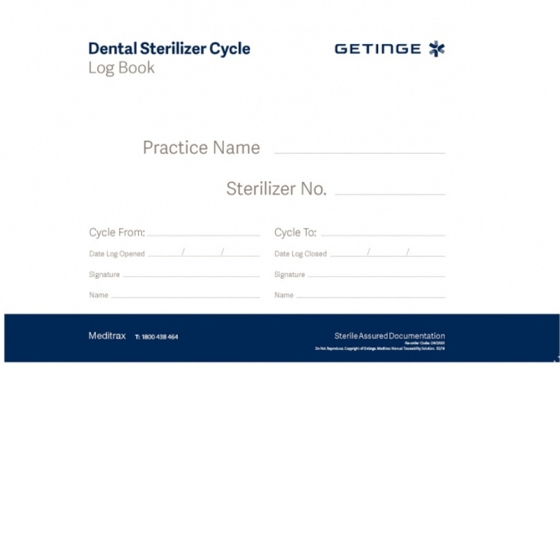 Getinge Meditrax Dental Module Sterilizer Log Book 6034322221