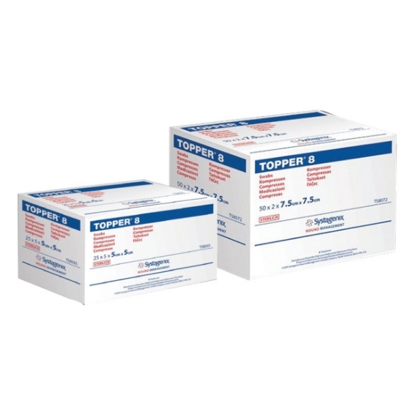 Topper 8 Non-Woven Gauze 7.5 x 7.5cm Non-Sterile Pack Of 200