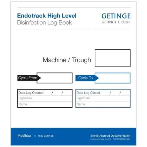 Getinge Endotrack High Level Disinfection Log Book 6034322233