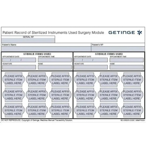 Getinge Meditrax Patient Record Sheet Pad 6006306011 Pack Of 5