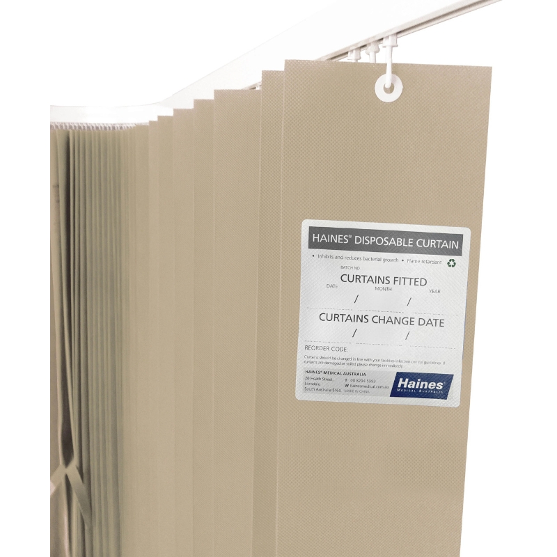 Haines Antimicrobial Medical Curtains 2.5m x 2m Latte Box Of 15