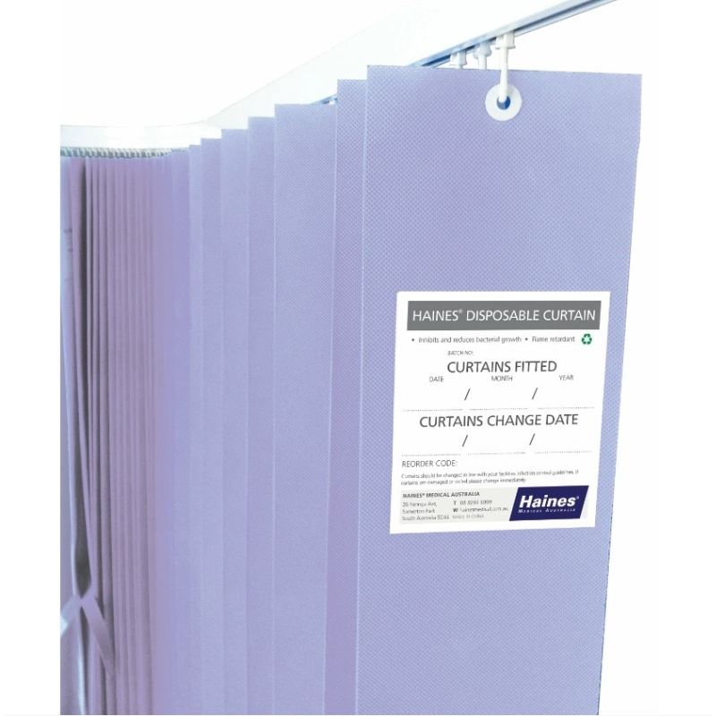 Haines Antimicrobial Medical Curtains 2.5m x 2m Lilac Box Of 15