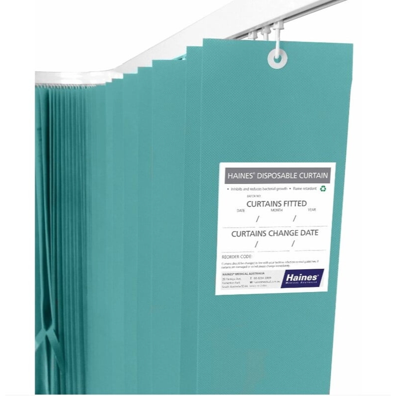 Haines Antimicrobial Medical Curtains 2.5m x 2m Teal Box Of 15