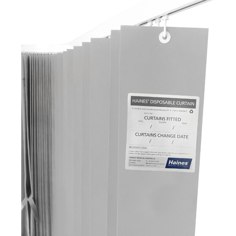 Haines Antimicrobial Medical Curtains 7.5m x 2m Light Grey
