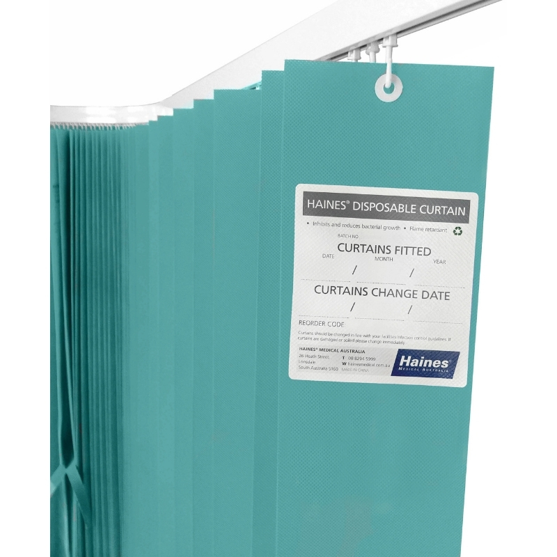 Haines Antimicrobial Medical Curtains 7.5m x 2m Teal