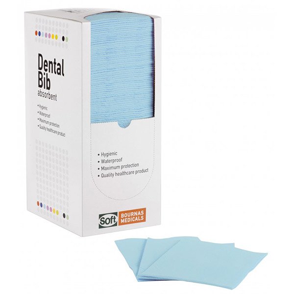Task Medical Dental Bibs Light Blue Box Of 500